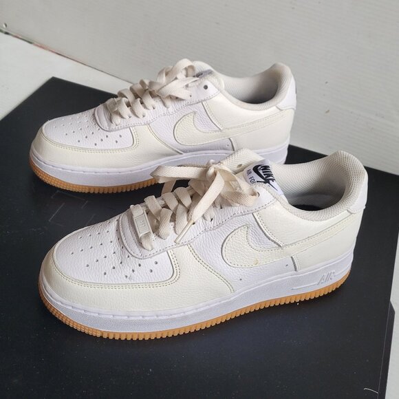 Nike By You Air Force 1 Low DN4165-991 Women's Sz 7.5 White Leather Sneaker Shoe - Picture 4 of 11